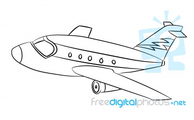 Air Plane - Line Drawn Stock Image