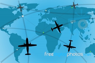 Airline Route Stock Image