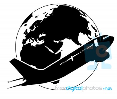 Airplane Travel Around The World Stock Image