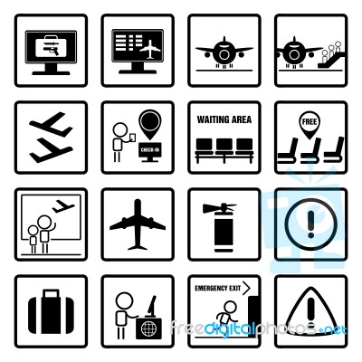 Airport Icons Design Set Stock Image