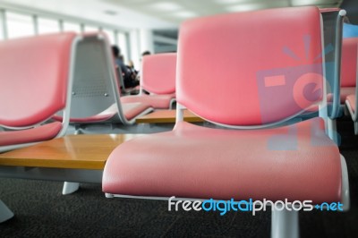 Airport Seats Available In Waiting Area Stock Photo