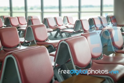 Airport Seats Available In Waiting Area Stock Photo