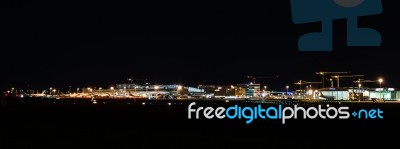 Airport Terminal Of Stuttgart (germany) - Wide Angle Shot Stock Photo