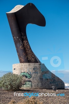Alcaravan Sculpture By Roberto Martinon Above Playa San Juan Ten… Stock Photo