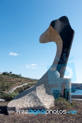 Alcaravan Sculpture By Roberto Martinon Above Playa San Juan Ten… Stock Photo