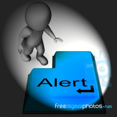 Alert Keyboard Shows Online Notification Or Reminder Stock Image