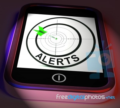 Alerts Smartphone Displays Phone Reminder Or Alarm Stock Image