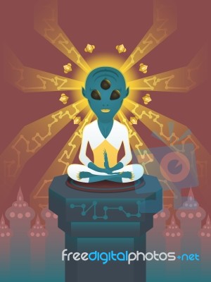 Alien Meditation Stock Image