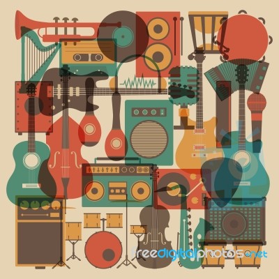 All Music Instrument Stock Image