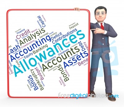 Allowances Word Shows Text Words And Perks Stock Image