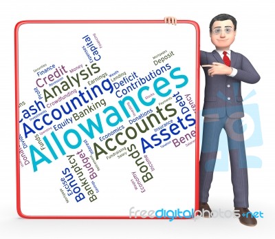 Allowances Word Shows Text Words And Perks Stock Image