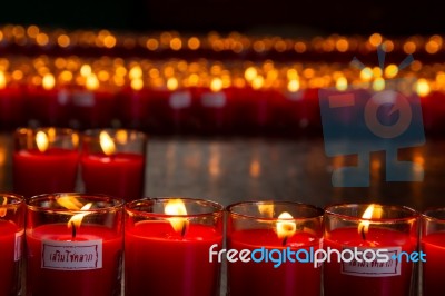 Allusions Red Candles Stock Photo