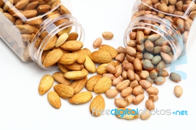 Almond And Peanut Stock Photo