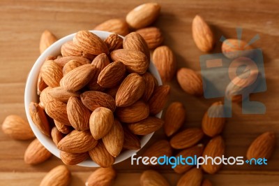Almond Nut Organic Healthy Snack Vegan Vegetarian Stock Photo