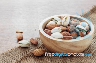 Almonds In A Bowl Stock Photo