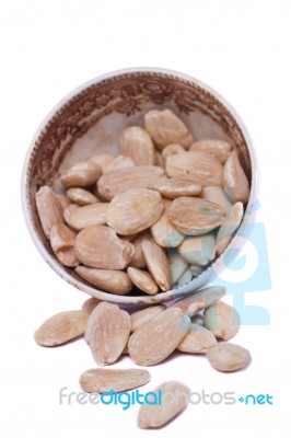 Almonds On A Bowl Stock Photo