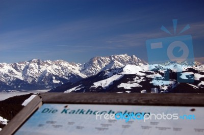Alp Mountain Winter View Stock Photo
