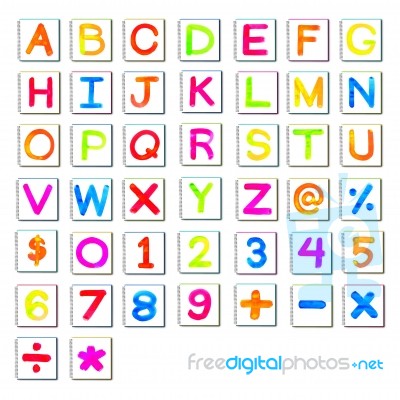 Alphabet Colorful Watercolor  Stock Image