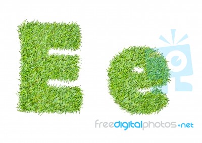 Alphabet From The Green Grass. Isolated On White Stock Photo