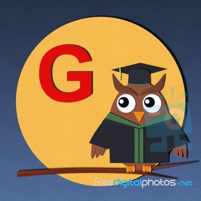Alphabet G And Graduates Owl Stock Image