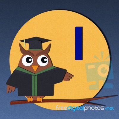 Alphabet I And Graduates Owl Stock Image