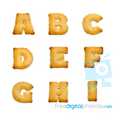 Alphabet Made Of Biscuits Stock Photo