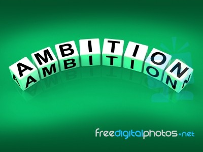 Ambition Blocks Show Targets Ambitions And Aspiration Stock Image