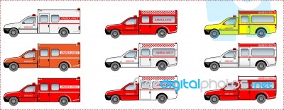 Ambulance Pickup Truck Stock Image