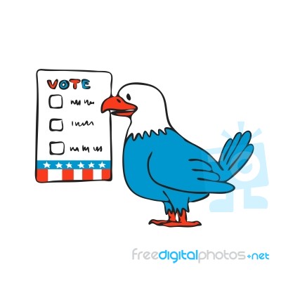 American Eagle Voting Election Ballot Drawing Stock Image
