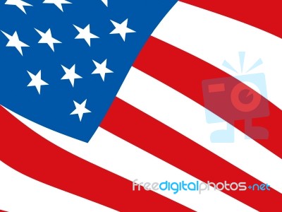 American Flag Background Shows National Independence And Patriot… Stock Image