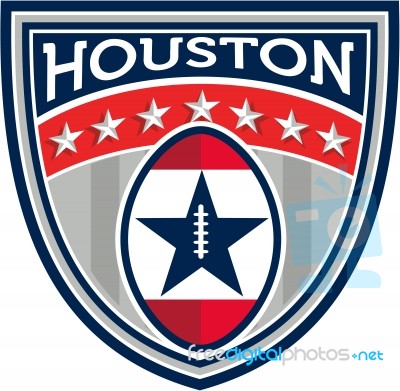 American Football Houston Stars Stripes Crest Retro Stock Image