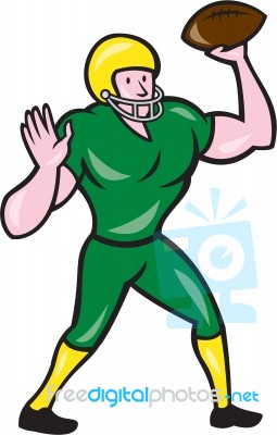 American Football Qb Throwing Retro Stock Image