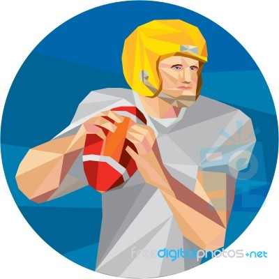 American Football Quarterback Qb Low Polygon Stock Image