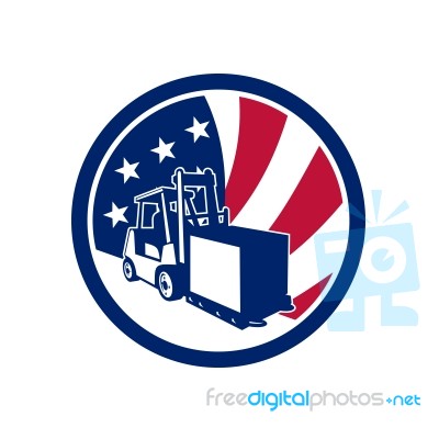 American Logistics Usa Flag Icon Stock Image