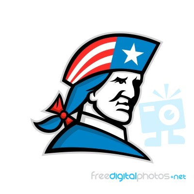 American Patriot Head Usa Flag Mascot Stock Image