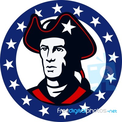 American Patriot Minuteman Stars Retro Stock Image