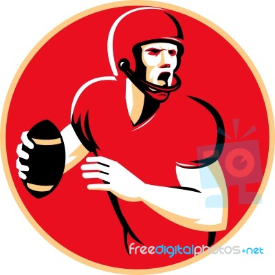 American Quarterback Football Player Passing Circle Stock Image American Quarterback Football Player Passing Circle Stock Image
