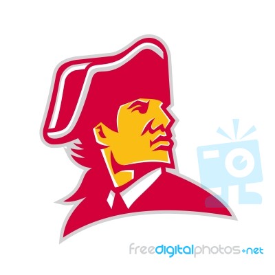 American Revolution General Mascot Stock Image