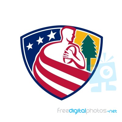 American Rugby Union Player Badge Stock Image