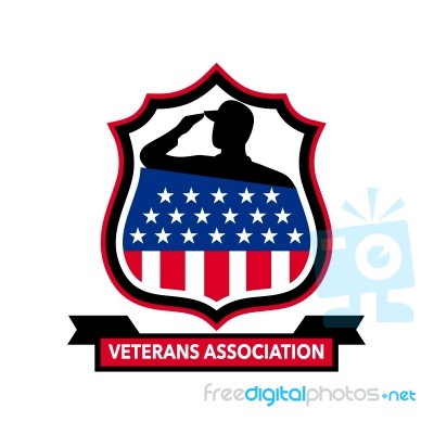 American Veteran Shield Icon Stock Image