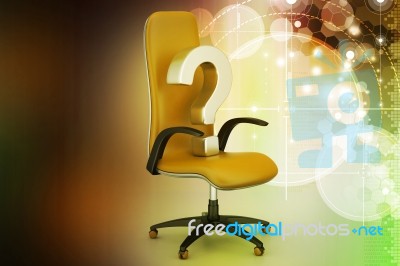 An Empty Chair With  Question Mark Stock Image