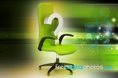 An Empty Chair With  Question Mark Stock Image