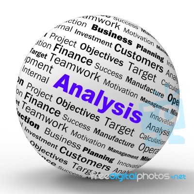 Analysis Sphere Definition Shows Exhaustive Examination Or Verif… Stock Image