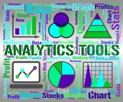 Analytics Tools Represents Business Graph And App Stock Image