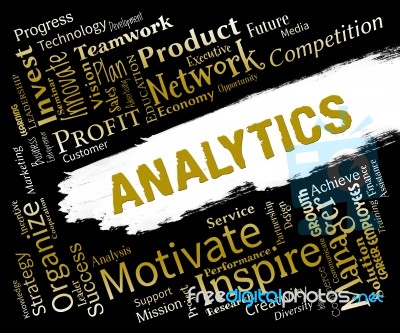 Analytics Words Means Reporting Collecting And Measuring Stock Image