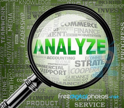Analyze Magnifier Indicates Data Analytics 3d Rendering Stock Image