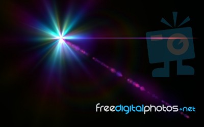 Anamorphic Blue Lens Flare Isolated On Black Background For Over… Stock Image