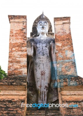 Ancient Buddha Statue. Sukhothai Historical Park, The Old Town O… Stock Photo