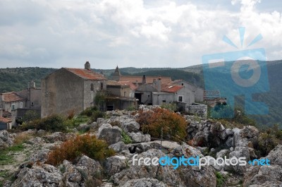 Ancient Croation Village Stock Photo