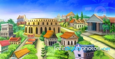Ancient Rome Panorama View. Image 02 Stock Image